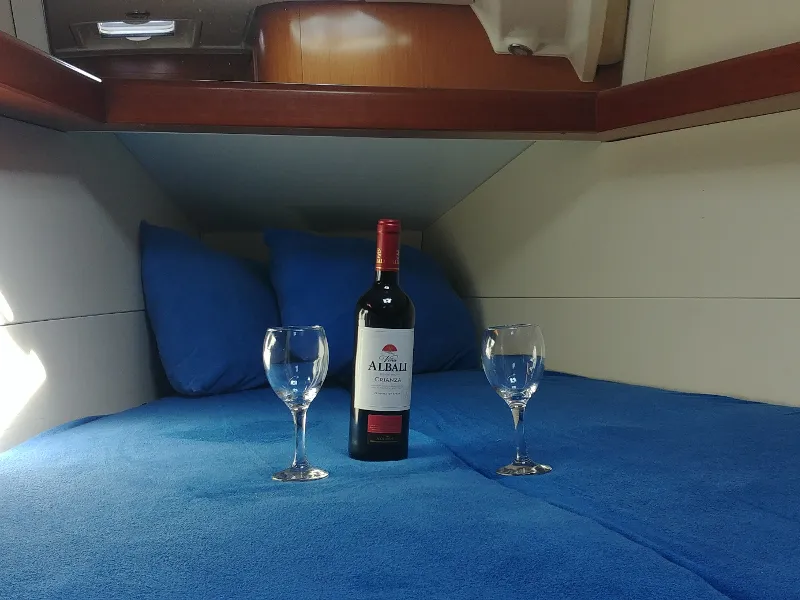 Cabin on Sapphire, a Beneteau Oceanis 40 sailboat at Zakynthos Municipal Unit, Greece