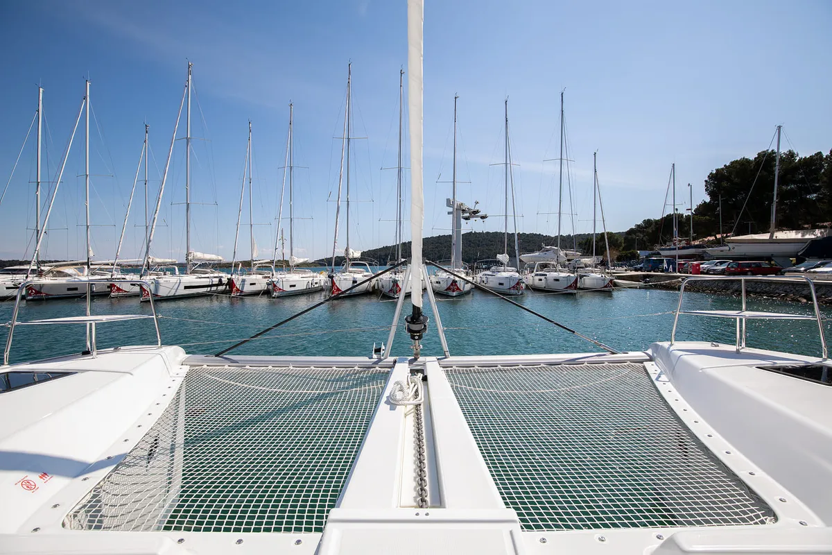 Deck of Little Havana, a Lagoon 46 catamaran at Općina Medulin, Croatia