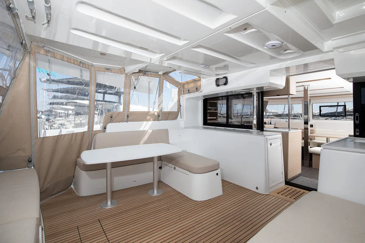 Deck of Little Havana, a Lagoon 46 catamaran at Općina Medulin, Croatia