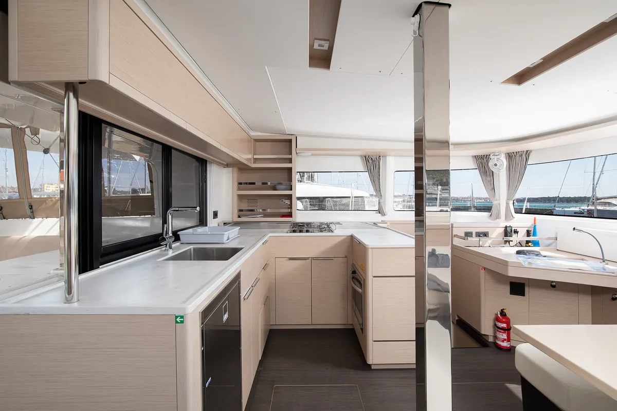 Galley of Little Havana, a Lagoon 46 catamaran at Općina Medulin, Croatia