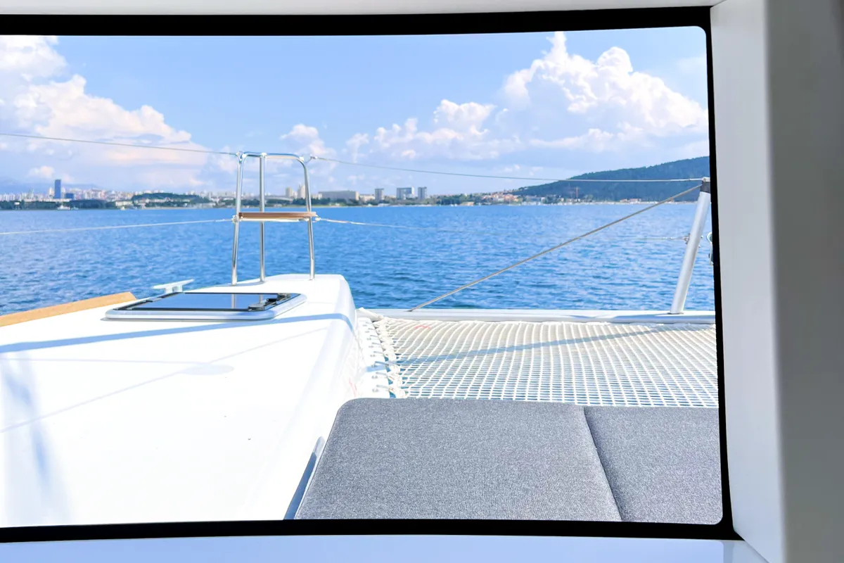 Salon of Twice as nice, a Lagoon 40 catamaran at Grad Kaštela, Croatia