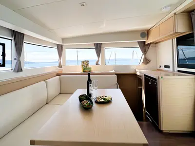Salon of Twice as nice, a Lagoon 40 catamaran at Grad Kaštela, Croatia