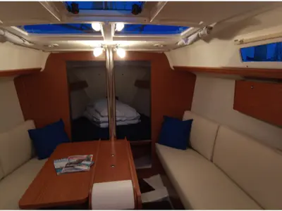 Salon of Sisu, a Dufour 310 Grand Large sailboat at Yerseke, Netherlands