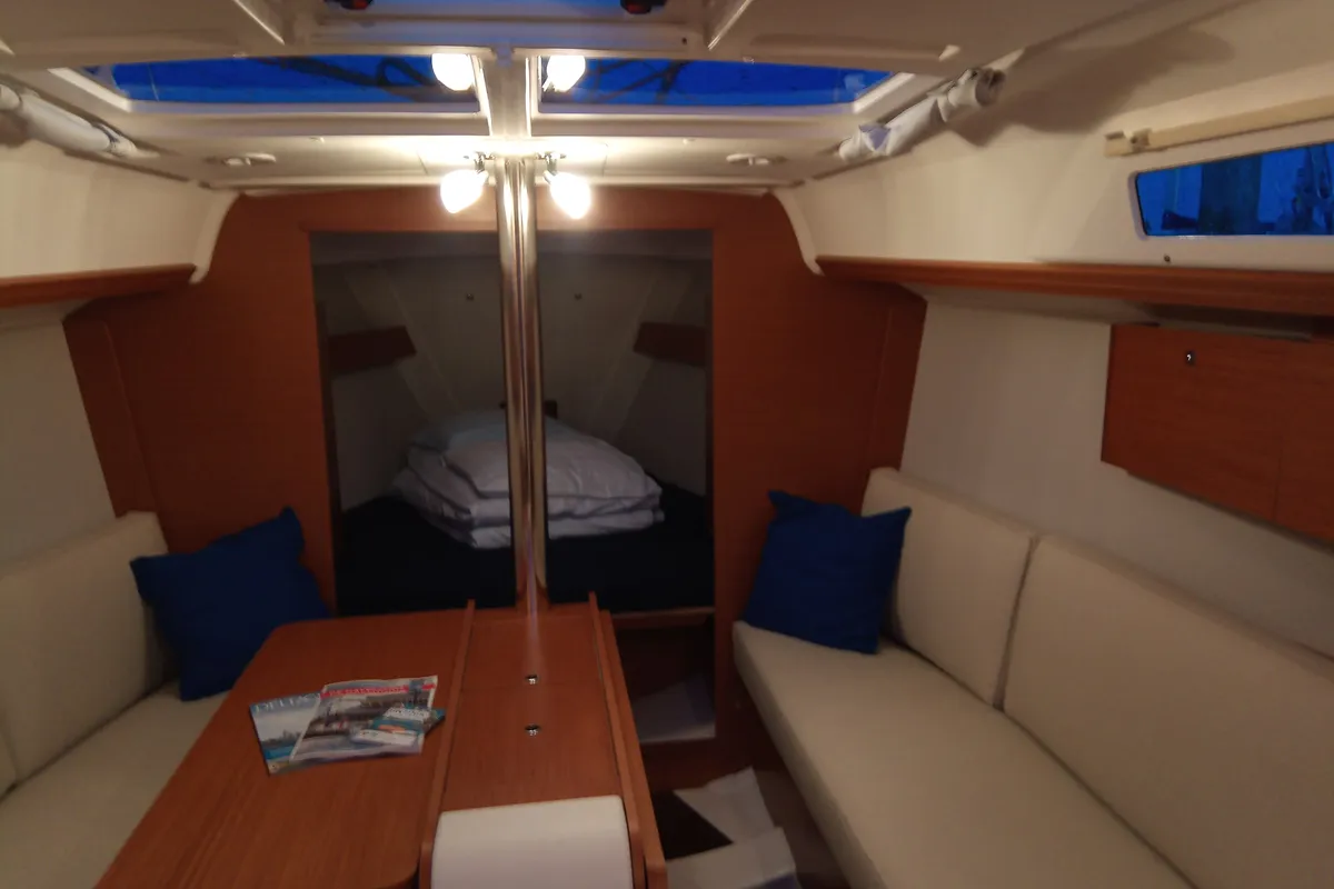 Salon of Sisu, a Dufour 310 Grand Large sailboat at Yerseke, Netherlands