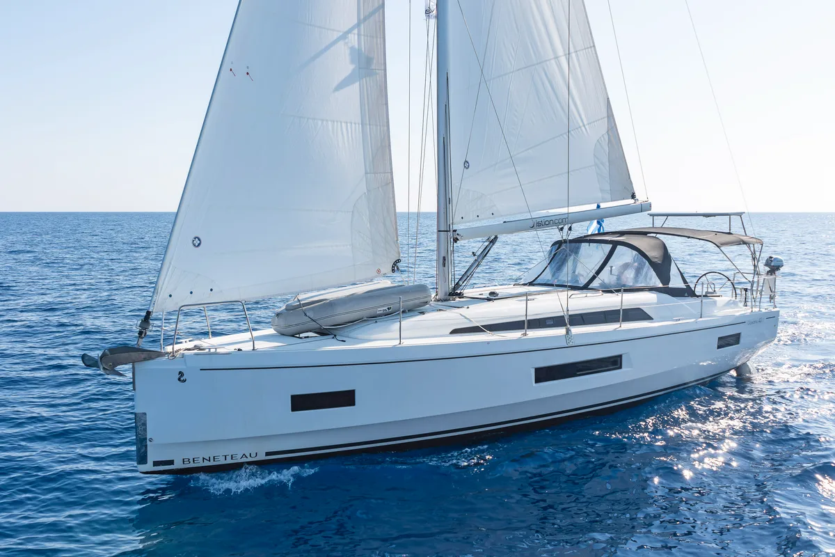 Exterior view of Mojito, a Beneteau Oceanis 40.1 sailboat at Kos, Greece