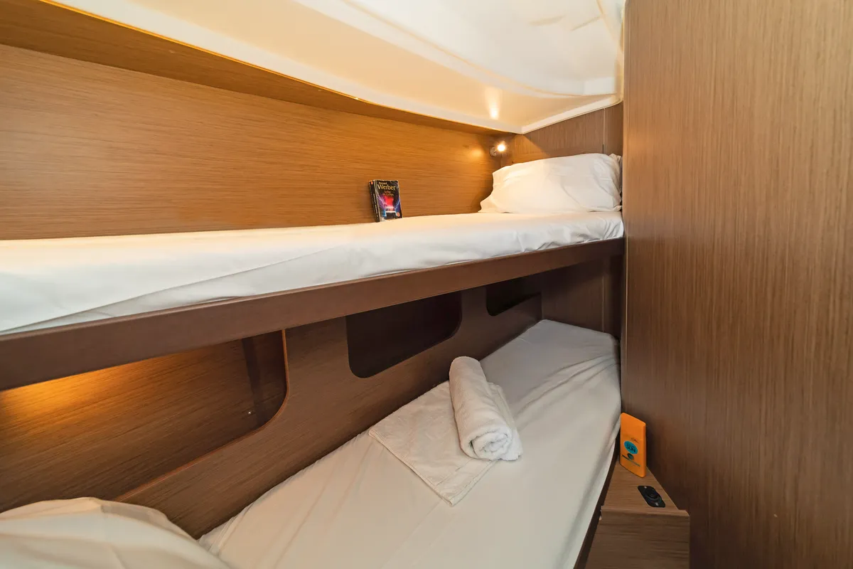 Cabin on Mojito, a Beneteau Oceanis 40.1 sailboat at Kos, Greece