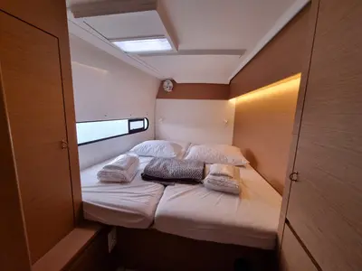 Cabin on Ad Astra, a Excess 11 catamaran at Preveza, Greece