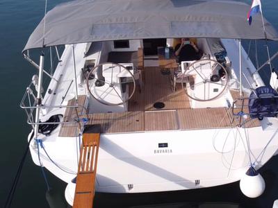 Cockpit of Libertas, a Bavaria C45 Style sailboat at Grad Pula, Croatia