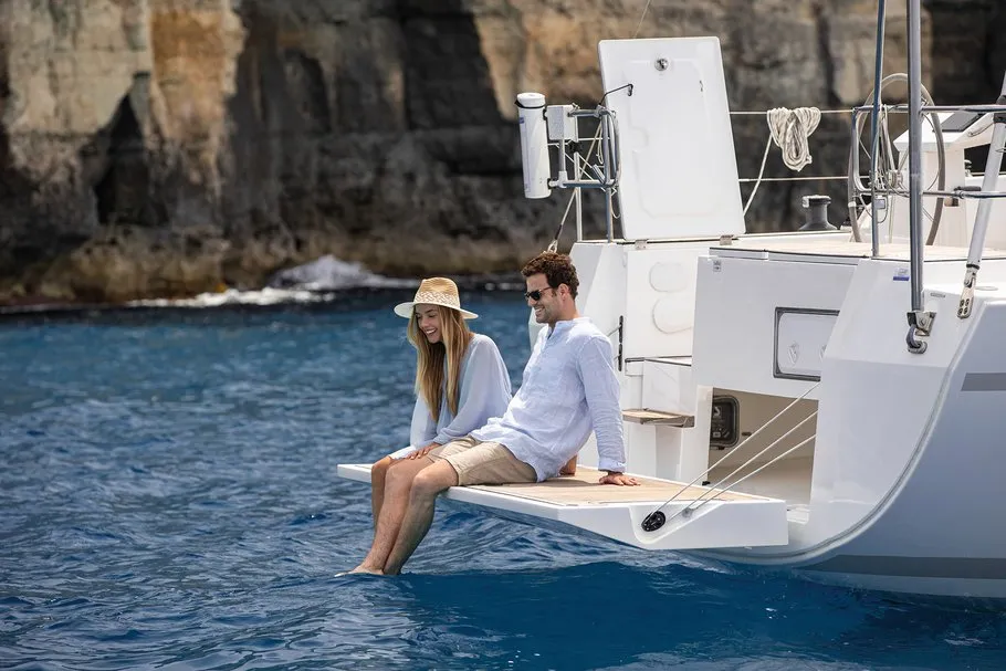 Exterior view of Libertas, a Bavaria C45 Style sailboat at Grad Pula, Croatia