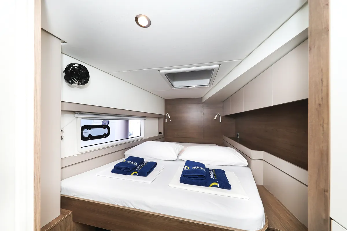 Cabin on Calypso , a Bali 4.4 catamaran at Grad Biograd na Moru, Croatia