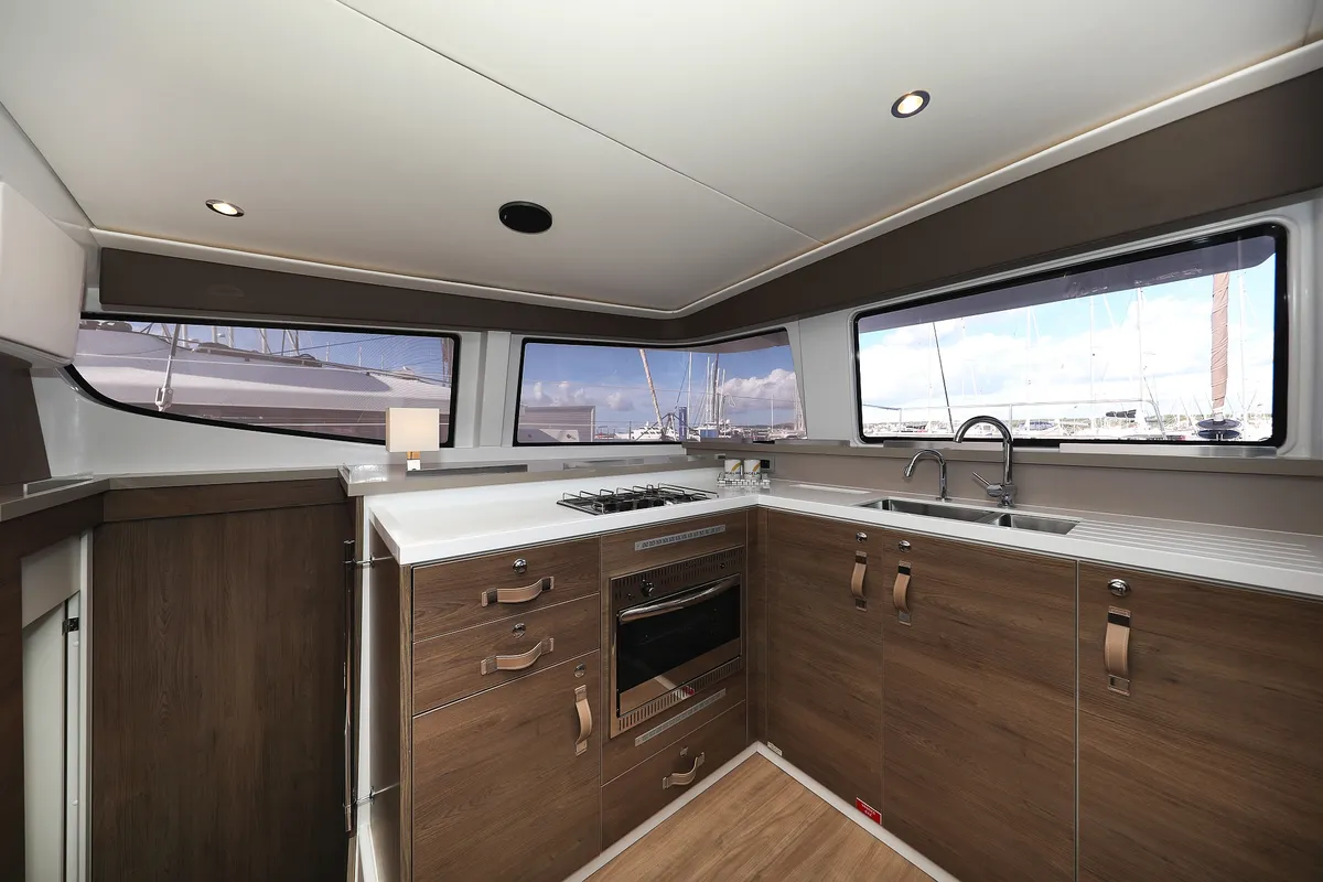 Galley of Calypso , a Bali 4.4 catamaran at Grad Biograd na Moru, Croatia
