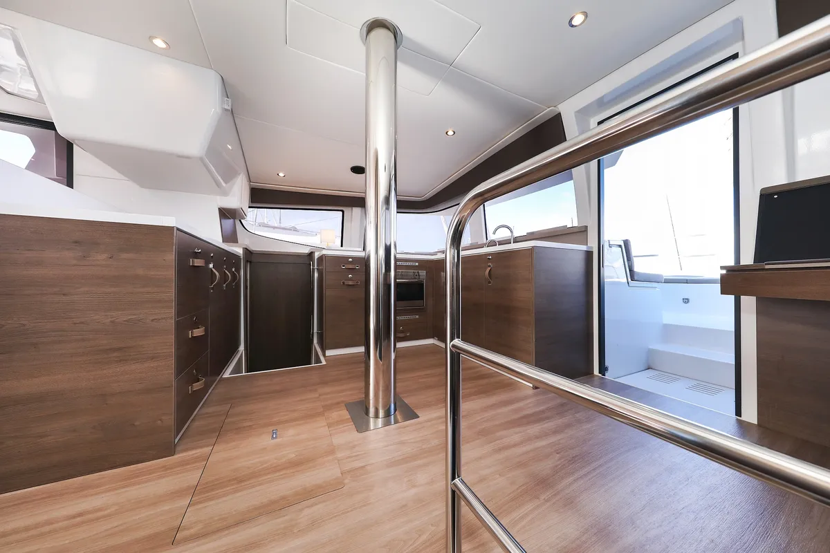 Galley of Calypso , a Bali 4.4 catamaran at Grad Biograd na Moru, Croatia