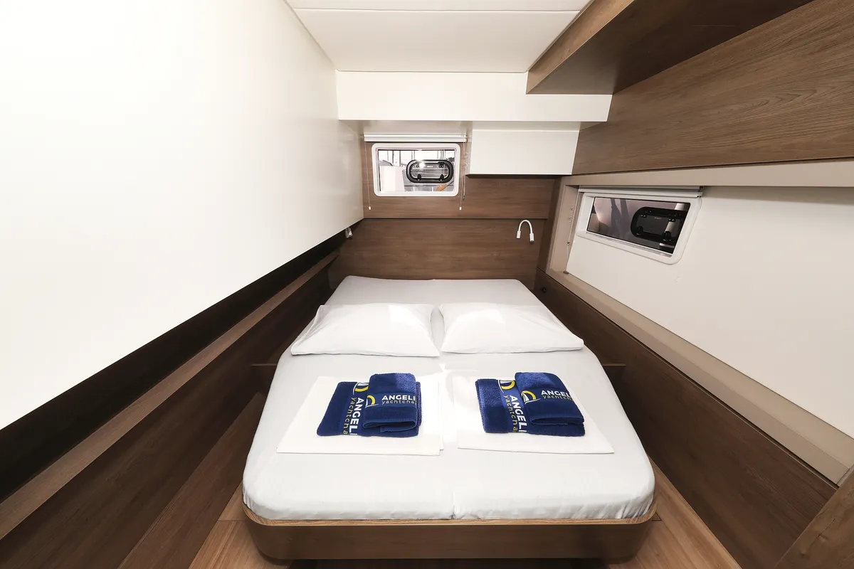 Cabin on Calypso , a Bali 4.4 catamaran at Grad Biograd na Moru, Croatia