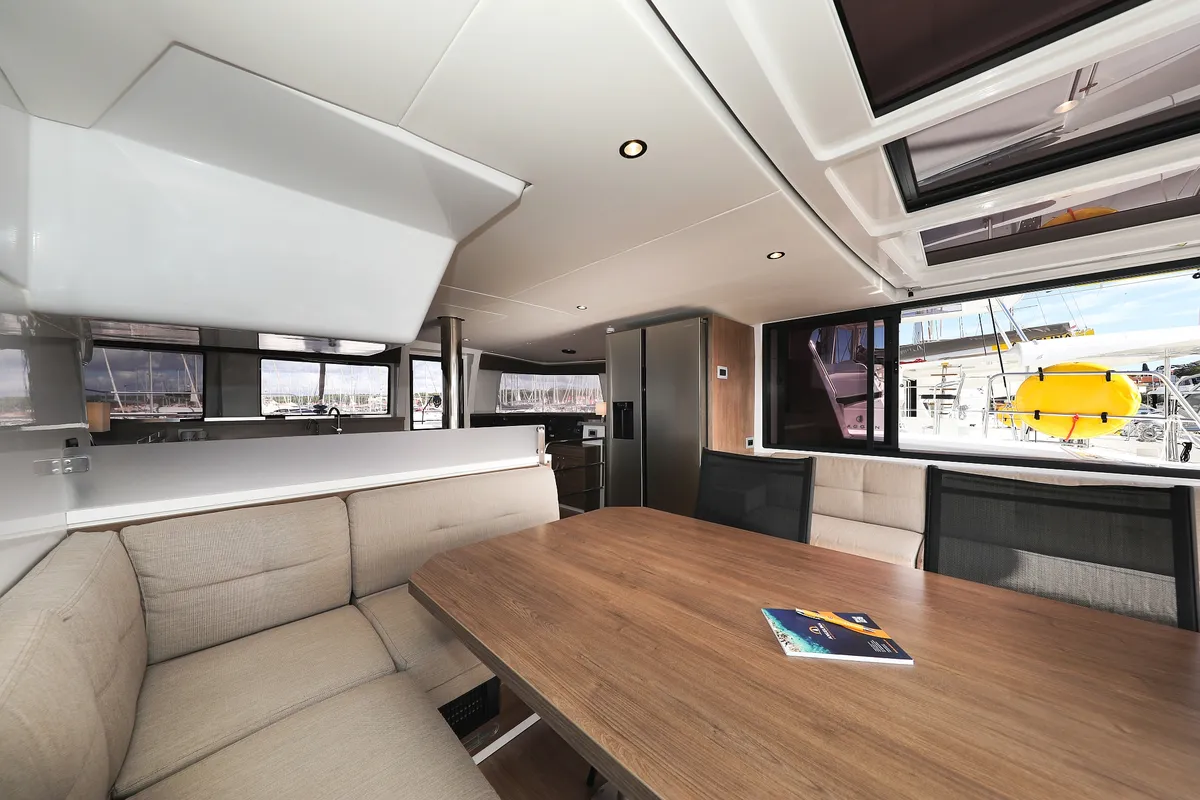 Salon of Calypso , a Bali 4.4 catamaran at Grad Biograd na Moru, Croatia
