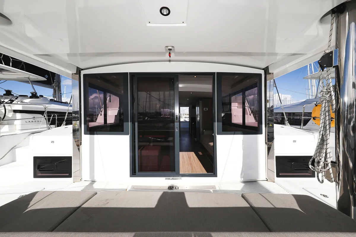 Deck of Calypso , a Bali 4.4 catamaran at Grad Biograd na Moru, Croatia