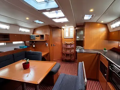 Salon of Gustac, a Bavaria Cruiser 45 sailboat at Općina Pakoštane, Croatia