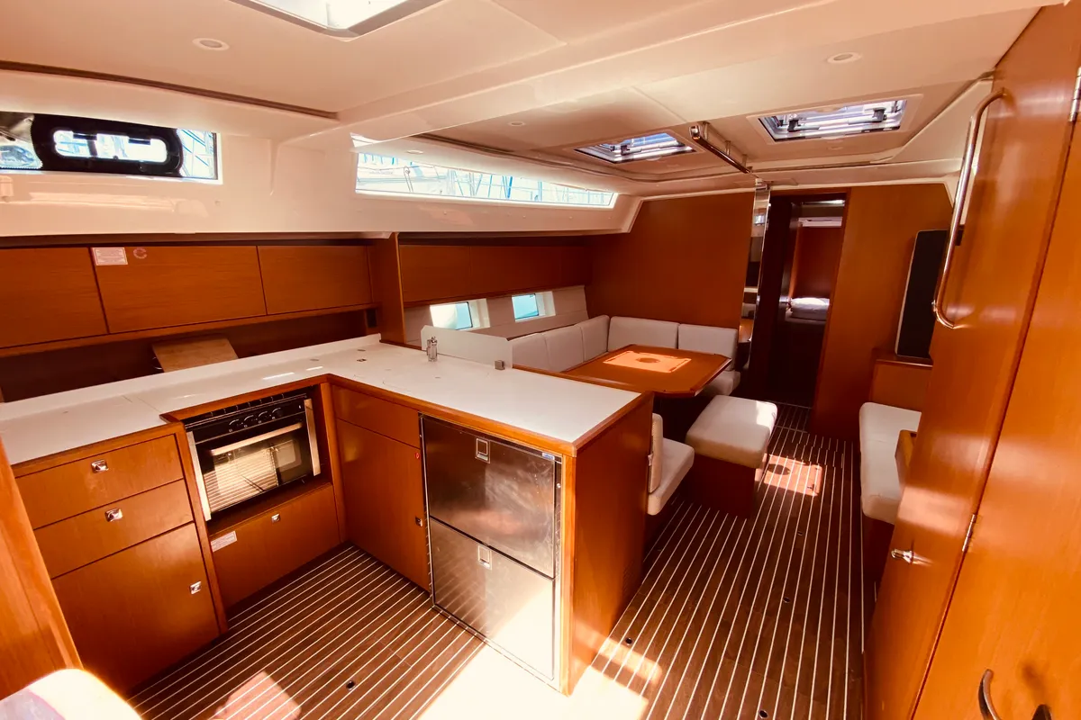 Galley of Atokos (Pax 9), a Bavaria C45 sailboat at Municipal Unit of Lefkada, Greece