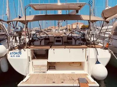 Deck of Atokos (Pax 9), a Bavaria C45 sailboat at Municipal Unit of Lefkada, Greece