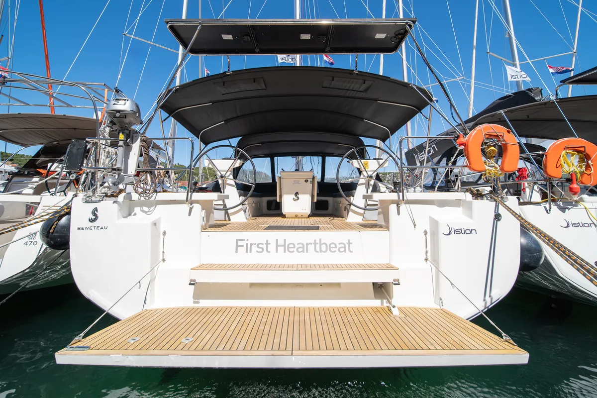 Exterior view of First Heartbeat, a Beneteau Oceanis 51.1 sailboat at Skradin, Croatia