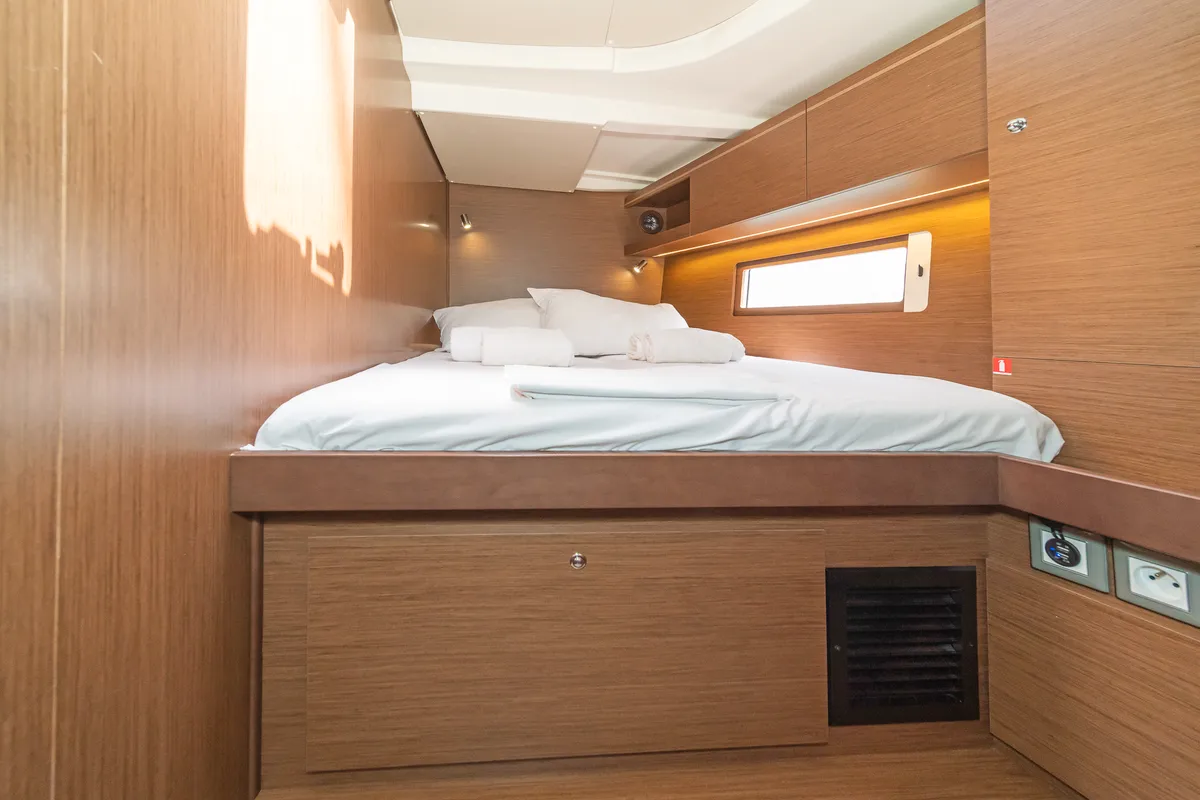 Cabin on First Heartbeat, a Beneteau Oceanis 51.1 sailboat at Skradin, Croatia