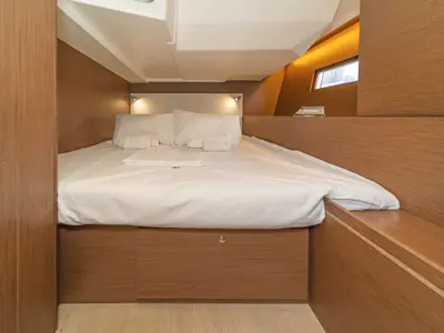 Cabin on First Heartbeat, a Beneteau Oceanis 51.1 sailboat at Skradin, Croatia