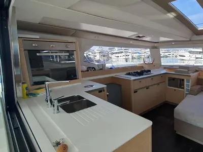 Galley of ADRIA BLUE, a Fountaine Pajot Elba 45 catamaran at Seget Donji, Croatia