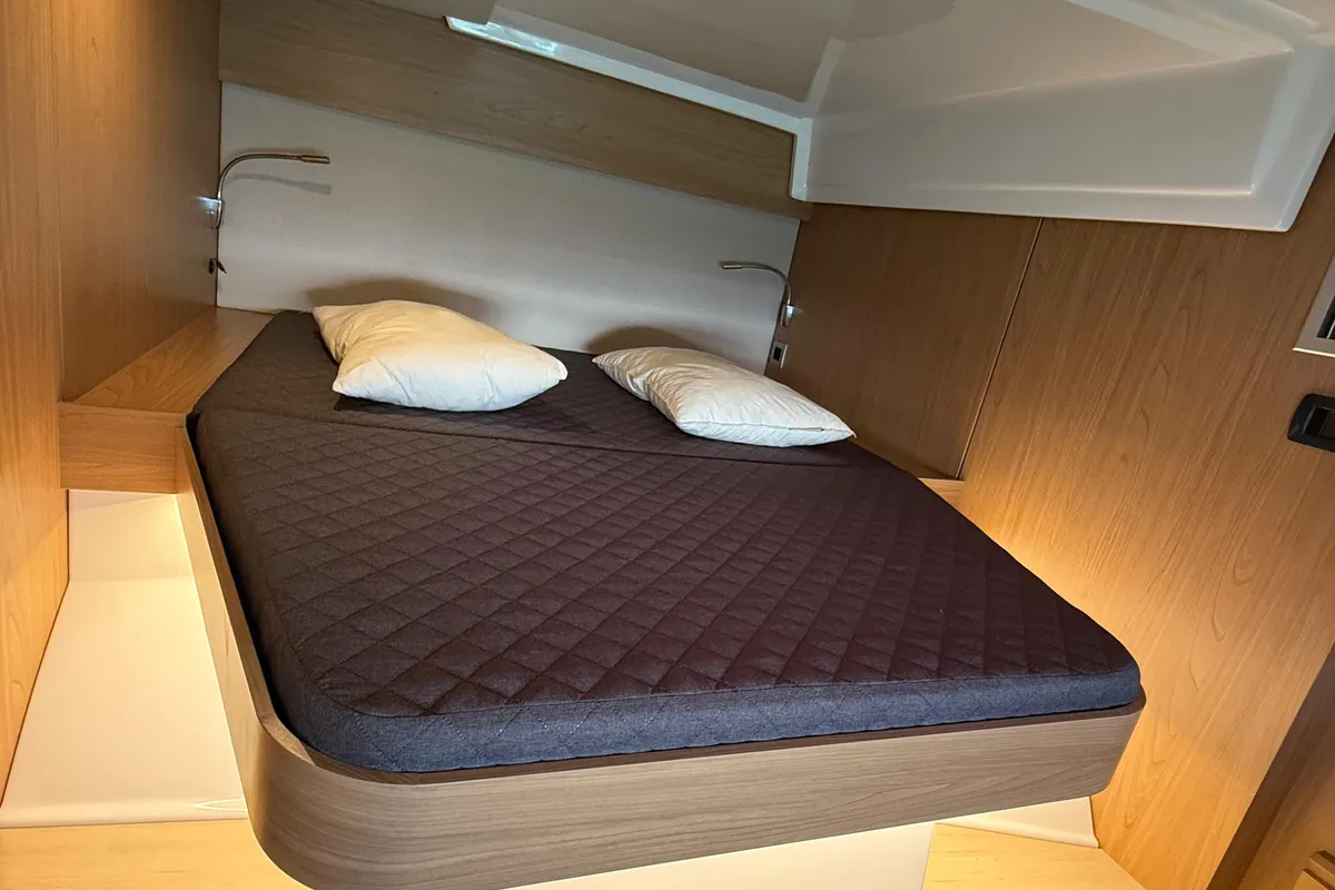 Cabin on Cloe, a Bali Catspace catamaran at Capo d'Orlando, Italy