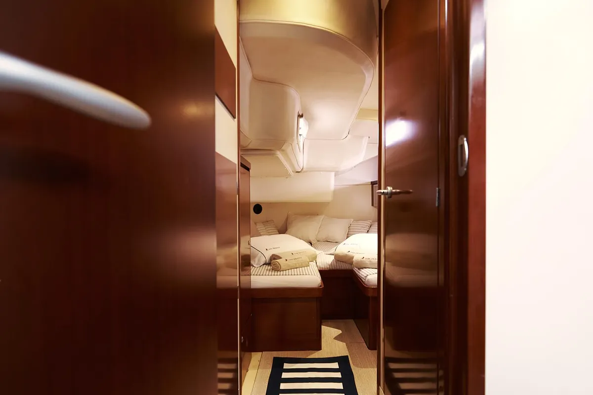 Cabin on Yannis 65S, a Hanse 540e sailboat at Athens, Greece
