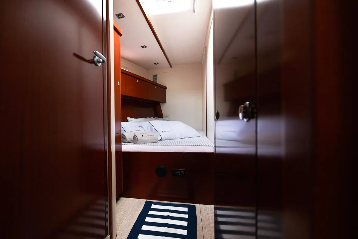 Cabin on Yannis 65S, a Hanse 540e sailboat at Athens, Greece