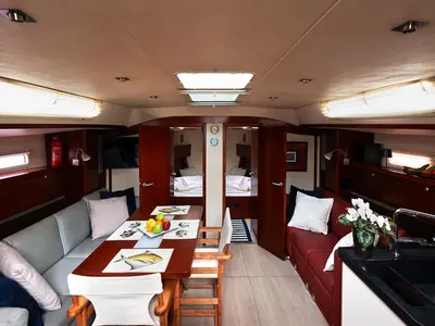 Salon of Yannis 65S, a Hanse 540e sailboat at Athens, Greece