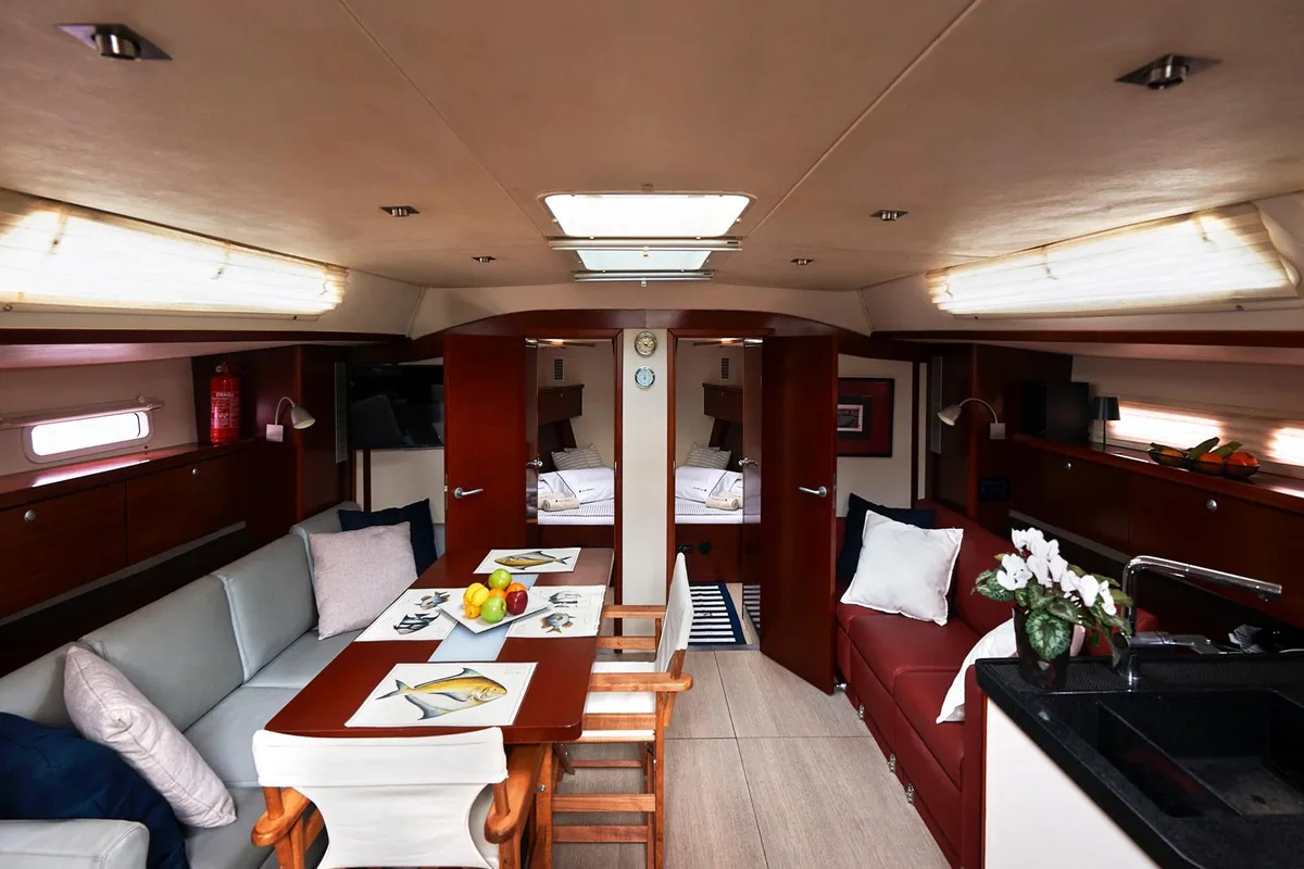 Salon of Yannis 65S, a Hanse 540e sailboat at Athens, Greece