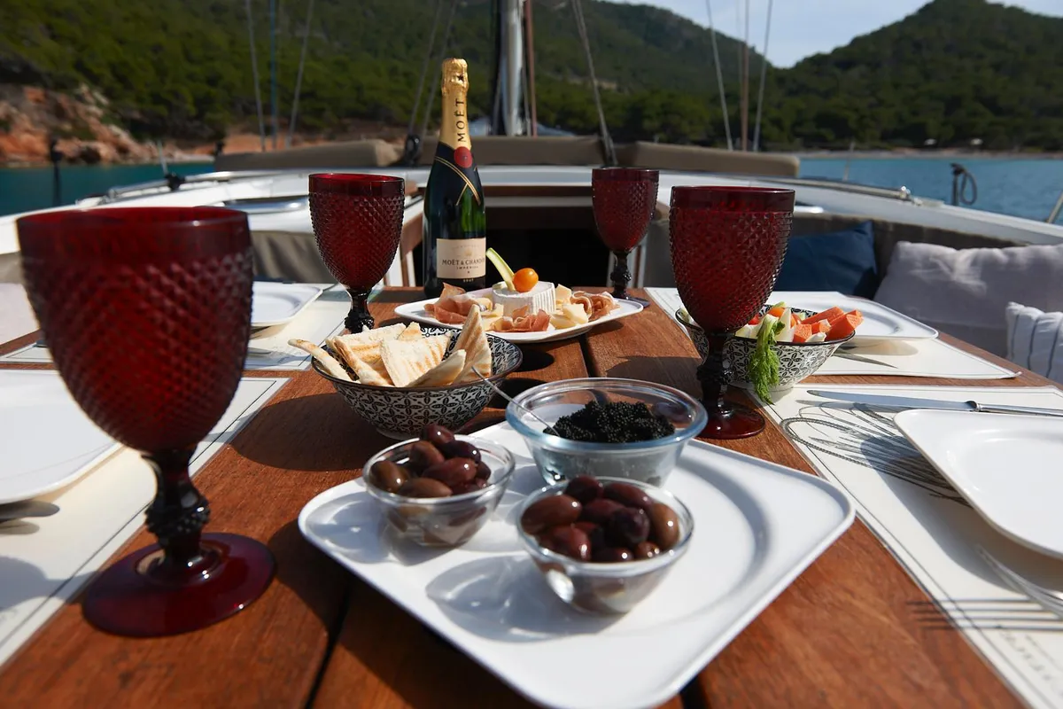 Deck of Yannis 65S, a Hanse 540e sailboat at Athens, Greece