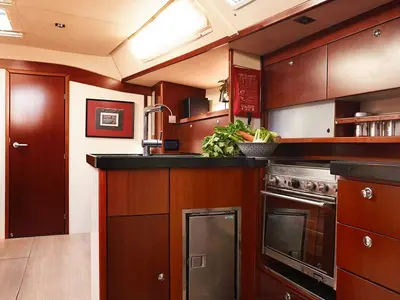 Galley of Yannis 65S, a Hanse 540e sailboat at Athens, Greece