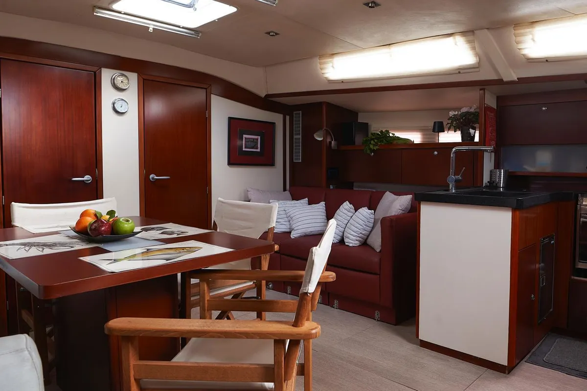 Salon of Yannis 65S, a Hanse 540e sailboat at Athens, Greece
