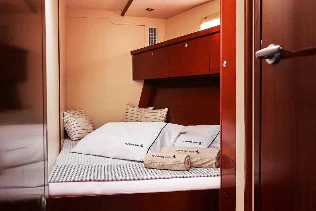 Cabin on Yannis 65S, a Hanse 540e sailboat at Athens, Greece