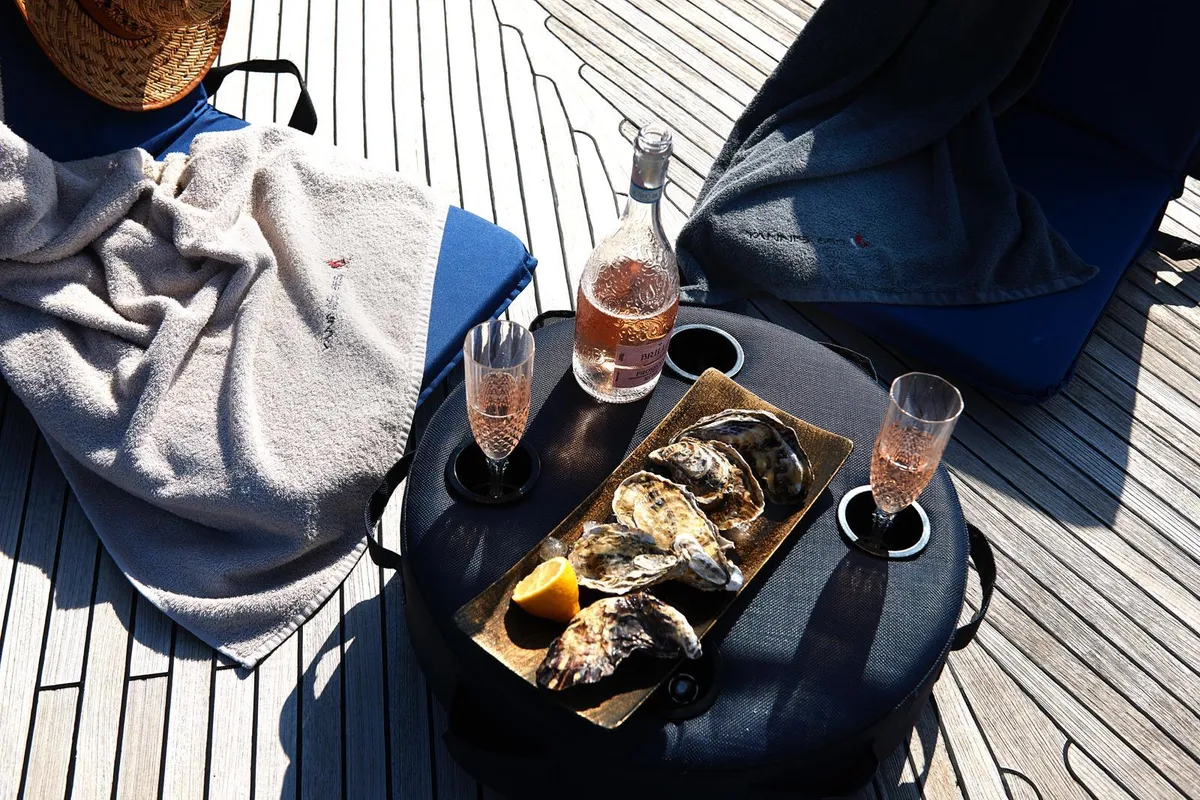 Deck of Yannis 65S, a Hanse 540e sailboat at Athens, Greece