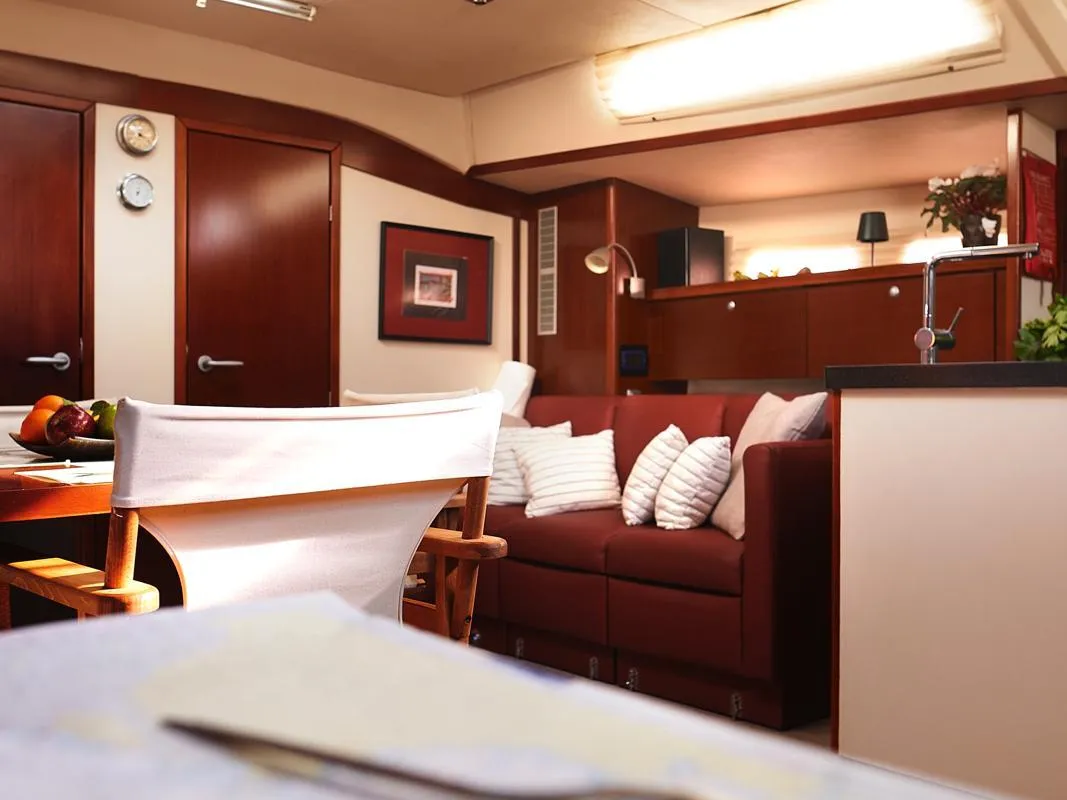 Salon of Yannis 65S, a Hanse 540e sailboat at Athens, Greece