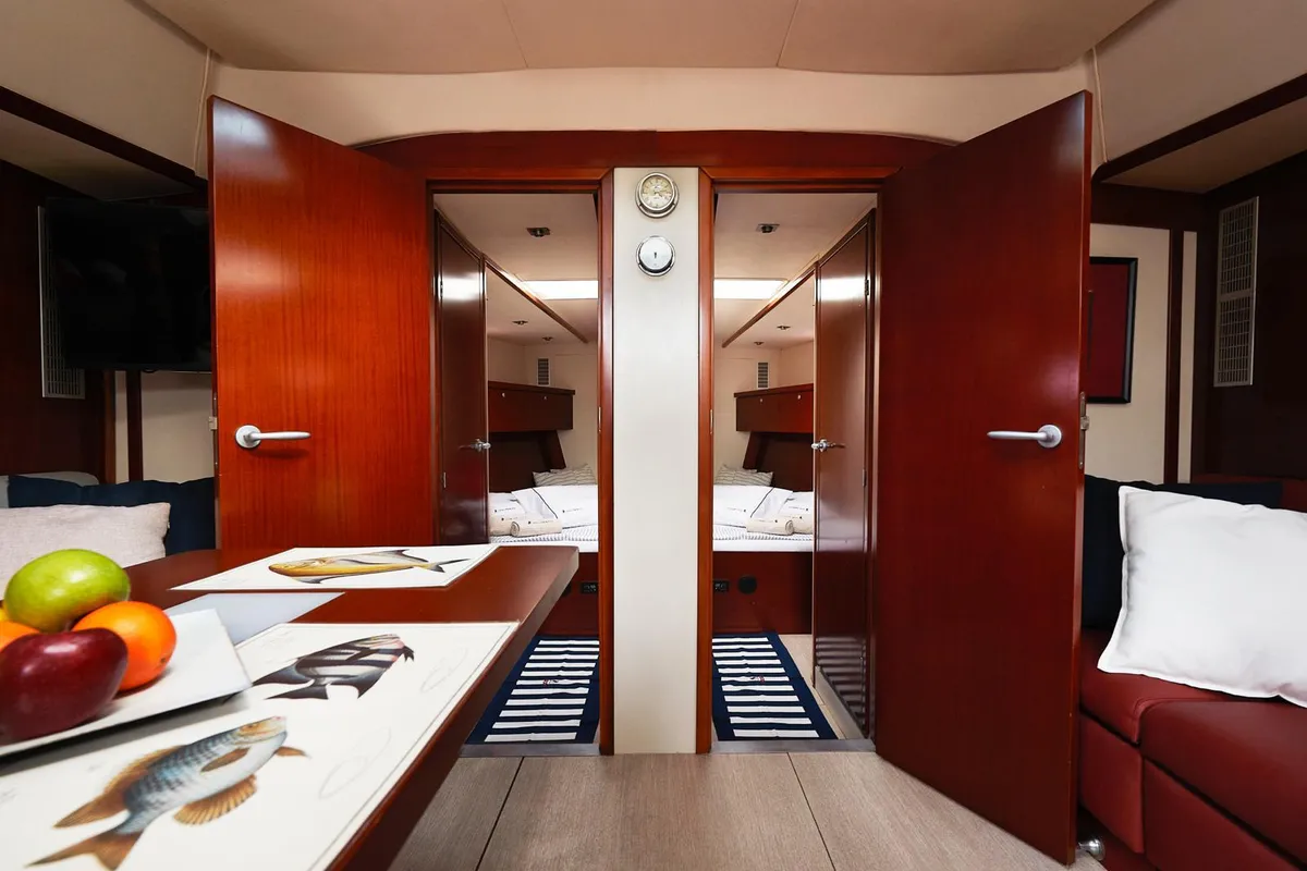 Salon of Yannis 65S, a Hanse 540e sailboat at Athens, Greece