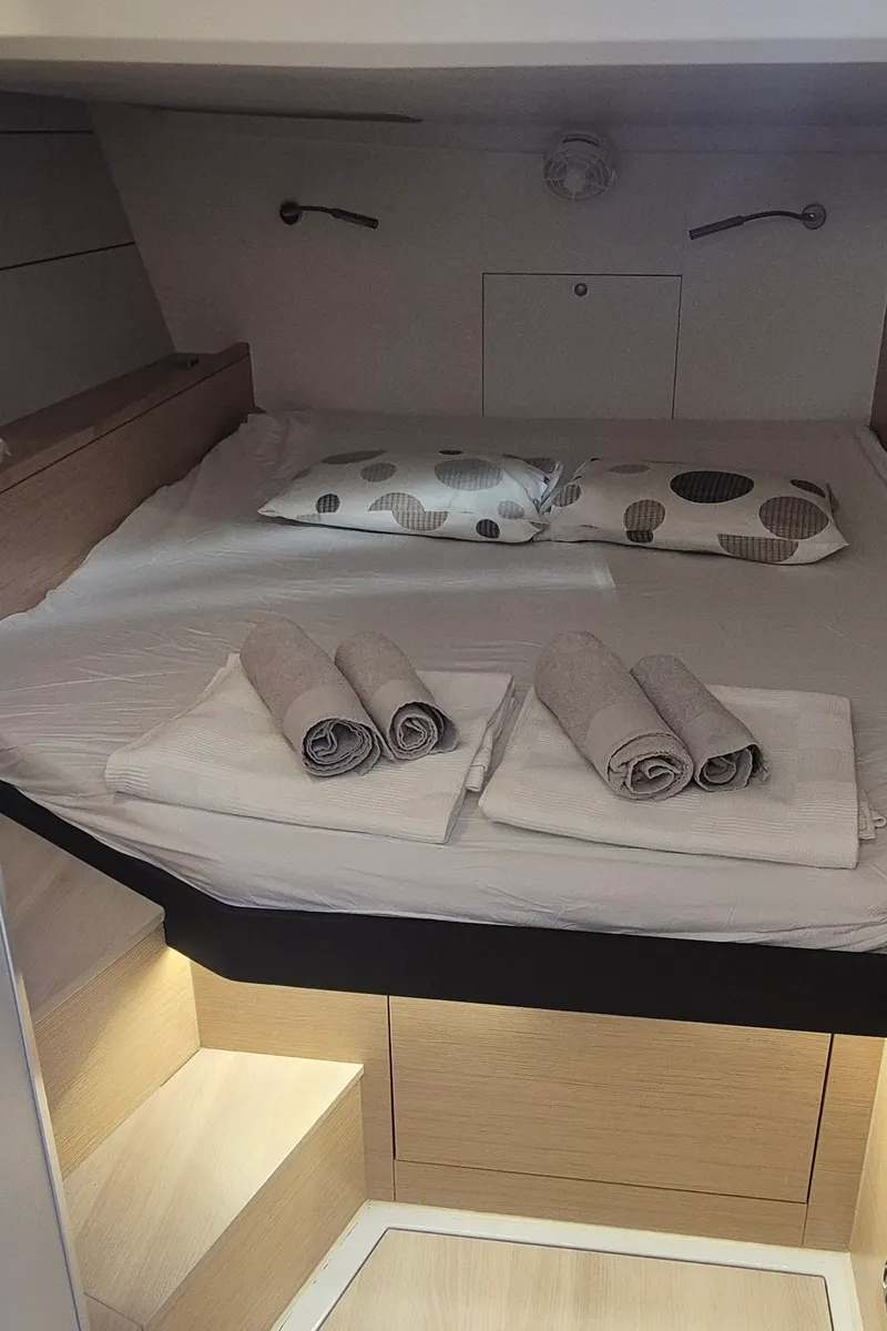 Cabin on Gemile, a Hanse 460 sailboat at Fethiye, Turkey
