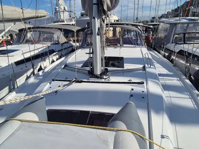 Deck of Gemile, a Hanse 460 sailboat at Fethiye, Turkey