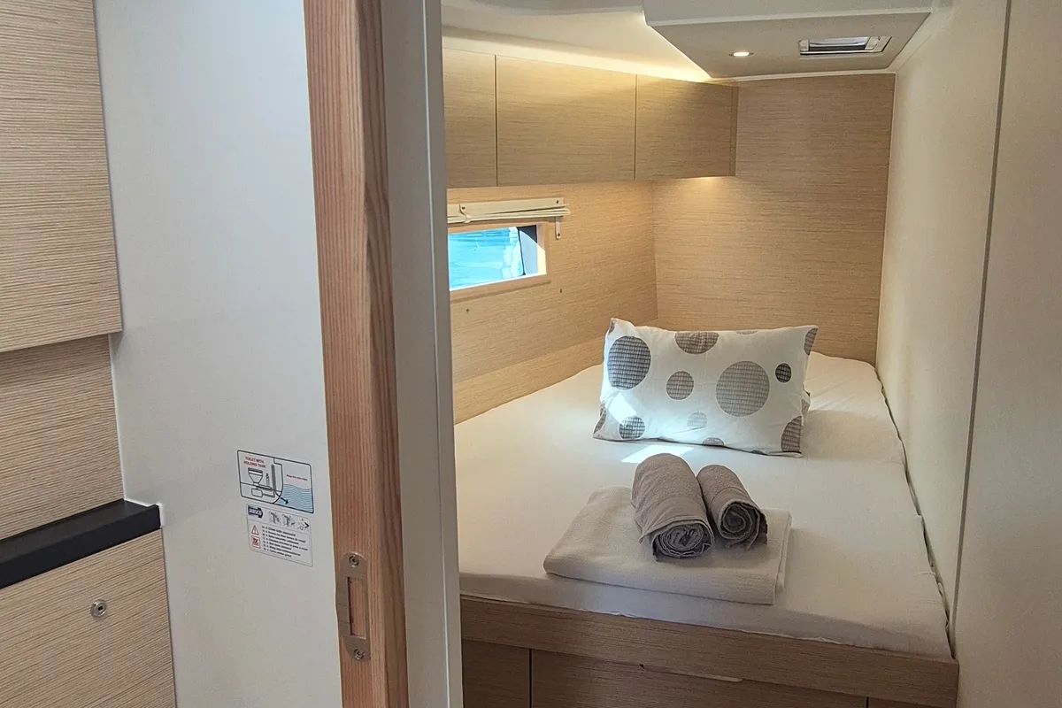 Cabin on Gemile, a Hanse 460 sailboat at Fethiye, Turkey