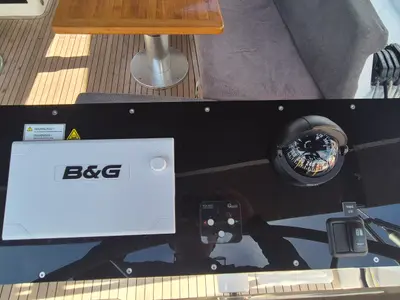 Cockpit of Gemile, a Hanse 460 sailboat at Fethiye, Turkey