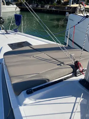 Deck of Luna 3, a Bavaria C38 sailboat at Fethiye, Turkey