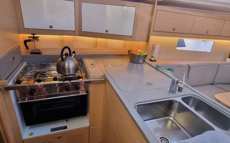 Galley of Epicure, a Dufour 37 sailboat at Vallauris, France