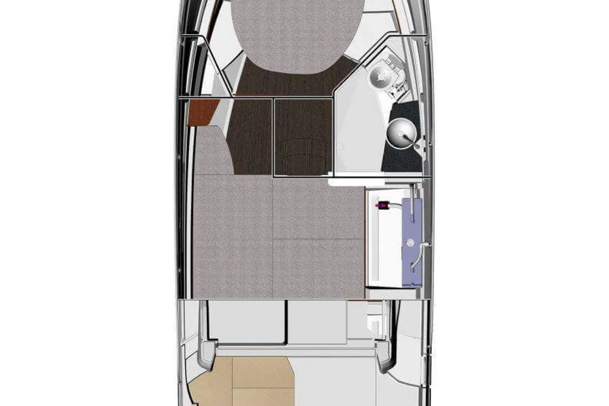 Floor plan of Jonnis, a Jeanneau Merry Fisher 895 Offshore motorboat at Barth, Germany