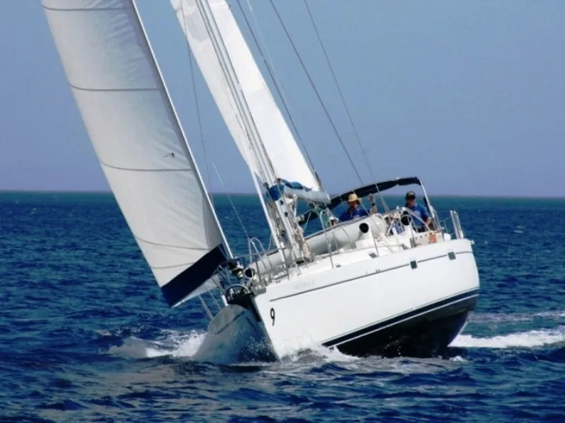 Exterior view of Viktoria II, a Beneteau 50 sailboat at Marmaris, Turkey
