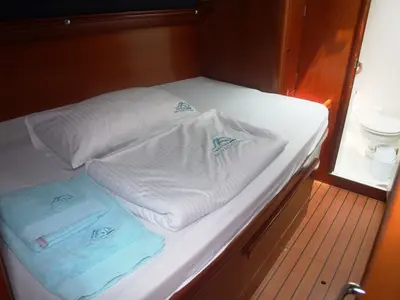 Cabin on Viktoria II, a Beneteau 50 sailboat at Marmaris, Turkey