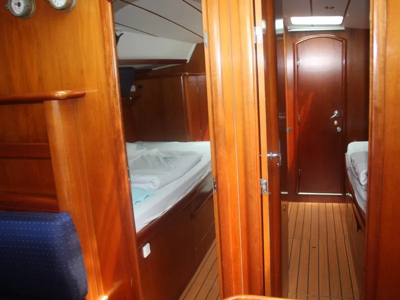 Salon of Viktoria II, a Beneteau 50 sailboat at Marmaris, Turkey