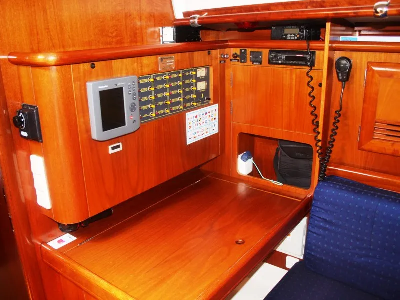Salon of Viktoria II, a Beneteau 50 sailboat at Marmaris, Turkey