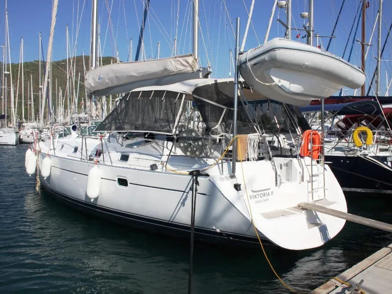 Exterior view of Viktoria II, a Beneteau 50 sailboat at Marmaris, Turkey